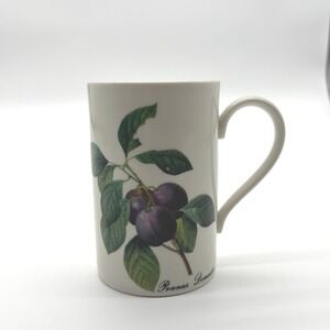 Dunoon Fine Bone China Botanical Plum Prunus White Ceramic Coffee Tea Cup